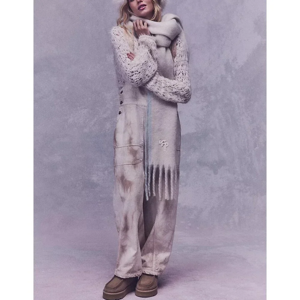 FREE PEOPLE Winter Chill Blanket Scarf / Ivory